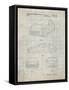 PP995-Antique Grid Parchment Porsche Cayenne Patent Poster-Cole Borders-Framed Stretched Canvas