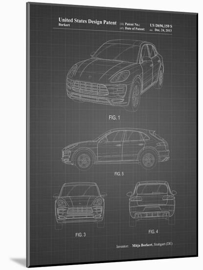 PP995-Black Grid Porsche Cayenne Patent Poster-Cole Borders-Mounted Giclee Print