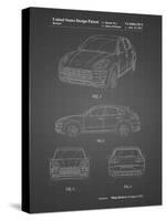 PP995-Black Grid Porsche Cayenne Patent Poster-Cole Borders-Stretched Canvas