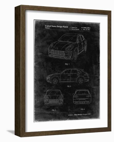 PP995-Black Grunge Porsche Cayenne Patent Poster-Cole Borders-Framed Giclee Print