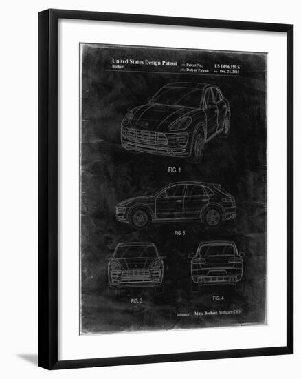 PP995-Black Grunge Porsche Cayenne Patent Poster-Cole Borders-Framed Giclee Print