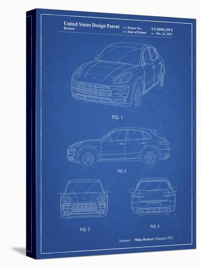 PP995-Blueprint Porsche Cayenne Patent Poster-Cole Borders-Stretched Canvas