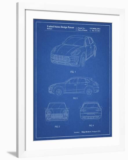 PP995-Blueprint Porsche Cayenne Patent Poster-Cole Borders-Framed Giclee Print