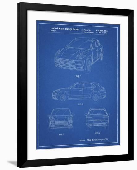 PP995-Blueprint Porsche Cayenne Patent Poster-Cole Borders-Framed Giclee Print