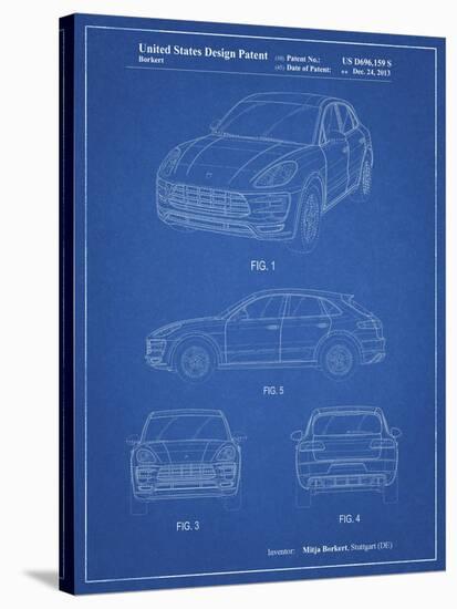 PP995-Blueprint Porsche Cayenne Patent Poster-Cole Borders-Stretched Canvas