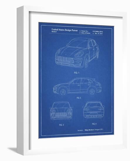 PP995-Blueprint Porsche Cayenne Patent Poster-Cole Borders-Framed Giclee Print