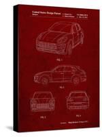 PP995-Burgundy Porsche Cayenne Patent Poster-Cole Borders-Stretched Canvas