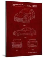 PP995-Burgundy Porsche Cayenne Patent Poster-Cole Borders-Stretched Canvas