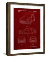 PP995-Burgundy Porsche Cayenne Patent Poster-Cole Borders-Framed Giclee Print