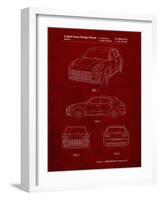 PP995-Burgundy Porsche Cayenne Patent Poster-Cole Borders-Framed Giclee Print