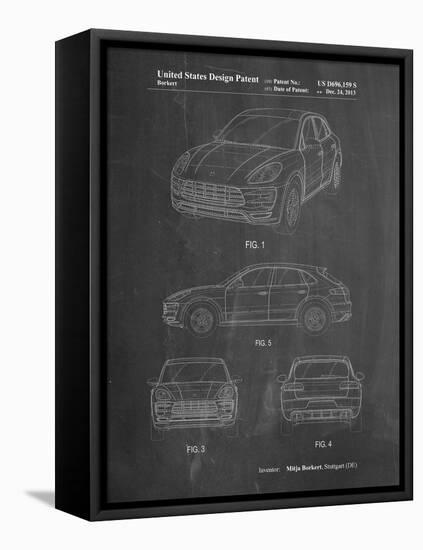 PP995-Chalkboard Porsche Cayenne Patent Poster-Cole Borders-Framed Stretched Canvas