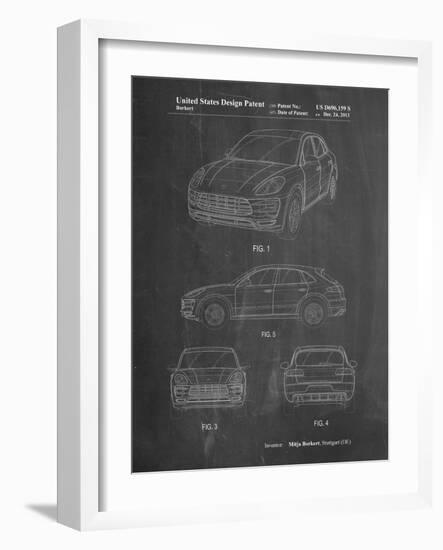 PP995-Chalkboard Porsche Cayenne Patent Poster-Cole Borders-Framed Giclee Print