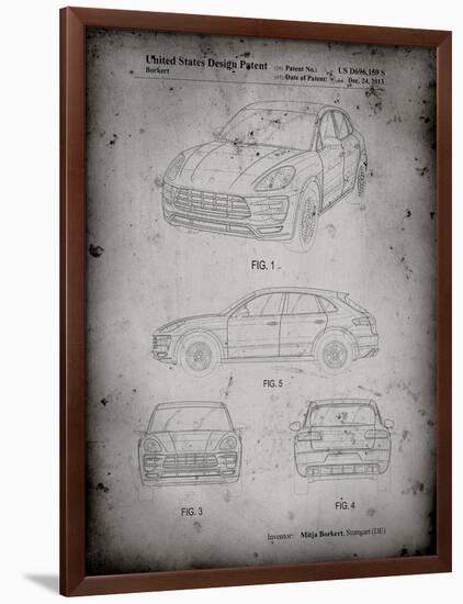 PP995-Faded Grey Porsche Cayenne Patent Poster-Cole Borders-Framed Giclee Print