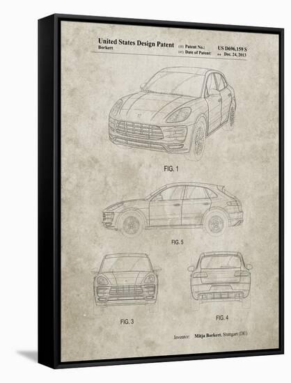 PP995-Sandstone Porsche Cayenne Patent Poster-Cole Borders-Framed Stretched Canvas