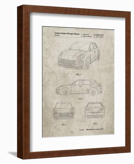 PP995-Sandstone Porsche Cayenne Patent Poster-Cole Borders-Framed Giclee Print