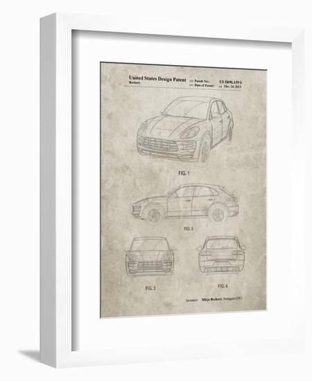 PP995-Sandstone Porsche Cayenne Patent Poster-Cole Borders-Framed Giclee Print