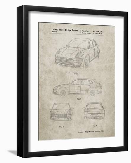 PP995-Sandstone Porsche Cayenne Patent Poster-Cole Borders-Framed Giclee Print