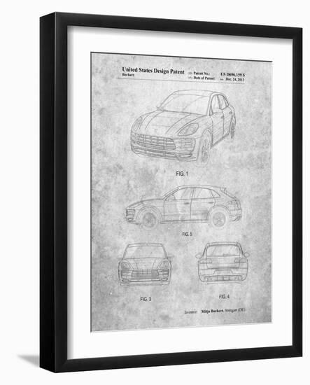 PP995-Slate Porsche Cayenne Patent Poster-Cole Borders-Framed Giclee Print