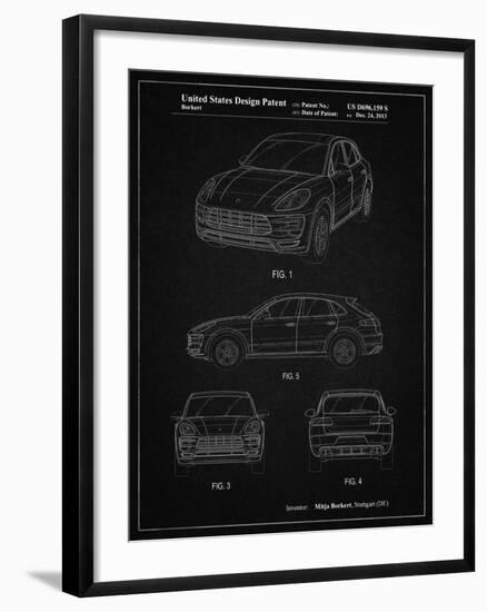 PP995-Vintage Black Porsche Cayenne Patent Poster-Cole Borders-Framed Giclee Print