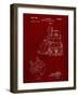 PP997-Burgundy Porter Cable Hand Router Patent Poster-Cole Borders-Framed Giclee Print