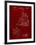 PP997-Burgundy Porter Cable Hand Router Patent Poster-Cole Borders-Framed Giclee Print