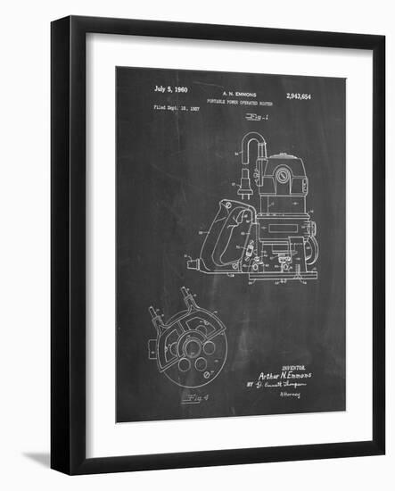 PP997-Chalkboard Porter Cable Hand Router Patent Poster-Cole Borders-Framed Giclee Print