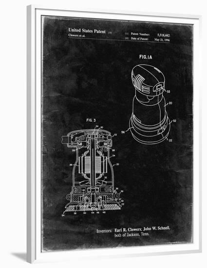 PP998-Black Grunge Porter Cable Palm Grip Sander Patent Poster-Cole Borders-Framed Premium Giclee Print