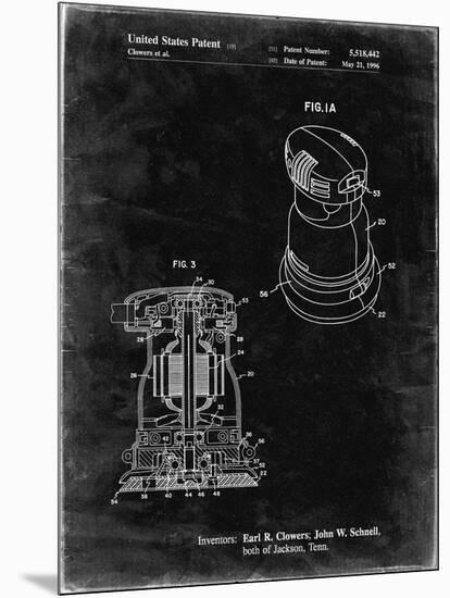 PP998-Black Grunge Porter Cable Palm Grip Sander Patent Poster-Cole Borders-Mounted Premium Giclee Print
