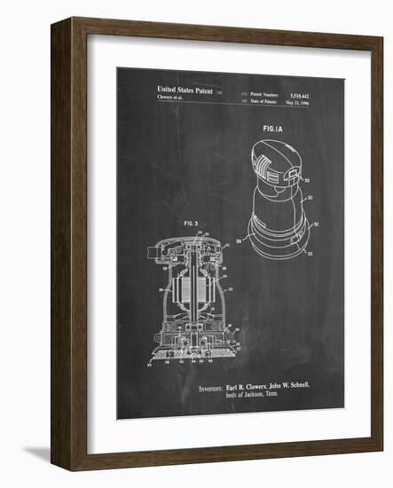 PP998-Chalkboard Porter Cable Palm Grip Sander Patent Poster-Cole Borders-Framed Giclee Print