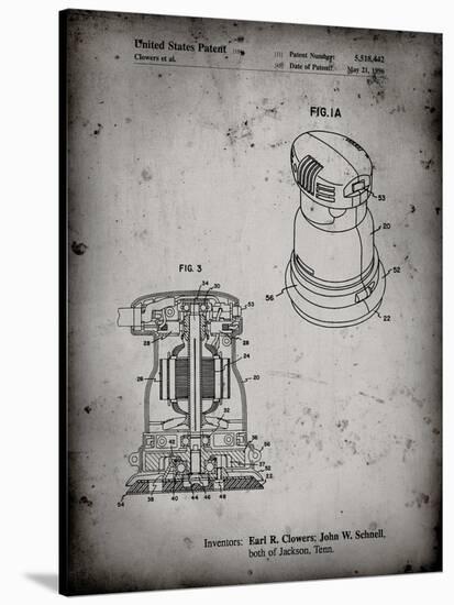 PP998-Faded Grey Porter Cable Palm Grip Sander Patent Poster-Cole Borders-Stretched Canvas