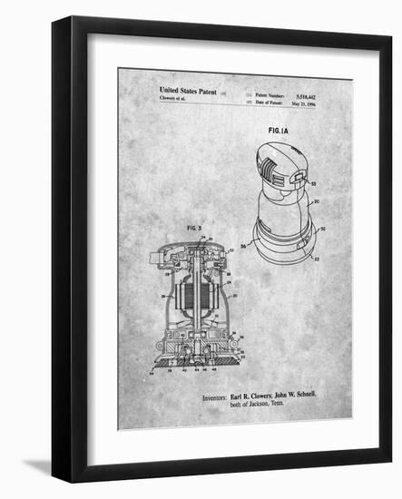 PP998-Slate Porter Cable Palm Grip Sander Patent Poster-Cole Borders-Framed Giclee Print