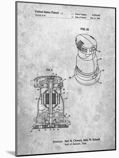 PP998-Slate Porter Cable Palm Grip Sander Patent Poster-Cole Borders-Mounted Giclee Print