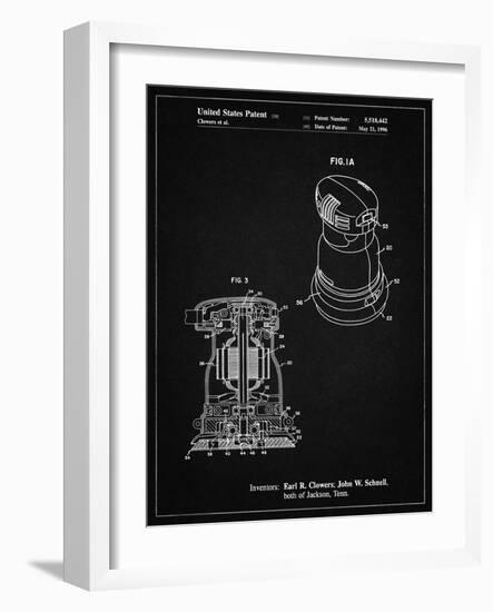PP998-Vintage Black Porter Cable Palm Grip Sander Patent Poster-Cole Borders-Framed Giclee Print