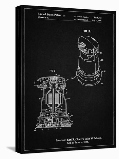 PP998-Vintage Black Porter Cable Palm Grip Sander Patent Poster-Cole Borders-Stretched Canvas