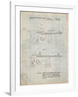 PP999-Antique Grid Parchment Porter Cable Table Saw Patent Poster-Cole Borders-Framed Giclee Print