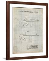 PP999-Antique Grid Parchment Porter Cable Table Saw Patent Poster-Cole Borders-Framed Giclee Print