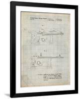 PP999-Antique Grid Parchment Porter Cable Table Saw Patent Poster-Cole Borders-Framed Giclee Print