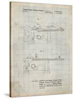 PP999-Antique Grid Parchment Porter Cable Table Saw Patent Poster-Cole Borders-Stretched Canvas