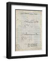 PP999-Antique Grid Parchment Porter Cable Table Saw Patent Poster-Cole Borders-Framed Giclee Print