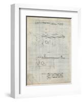 PP999-Antique Grid Parchment Porter Cable Table Saw Patent Poster-Cole Borders-Framed Giclee Print