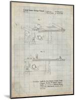 PP999-Antique Grid Parchment Porter Cable Table Saw Patent Poster-Cole Borders-Mounted Giclee Print