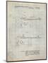 PP999-Antique Grid Parchment Porter Cable Table Saw Patent Poster-Cole Borders-Mounted Giclee Print