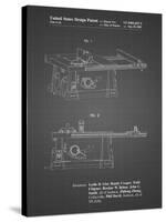 PP999-Black Grid Porter Cable Table Saw Patent Poster-Cole Borders-Stretched Canvas