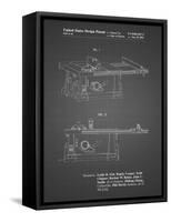 PP999-Black Grid Porter Cable Table Saw Patent Poster-Cole Borders-Framed Stretched Canvas