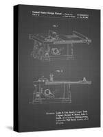 PP999-Black Grid Porter Cable Table Saw Patent Poster-Cole Borders-Stretched Canvas