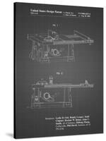 PP999-Black Grid Porter Cable Table Saw Patent Poster-Cole Borders-Stretched Canvas