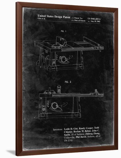 PP999-Black Grunge Porter Cable Table Saw Patent Poster-Cole Borders-Framed Premium Giclee Print