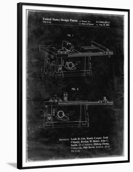 PP999-Black Grunge Porter Cable Table Saw Patent Poster-Cole Borders-Framed Premium Giclee Print