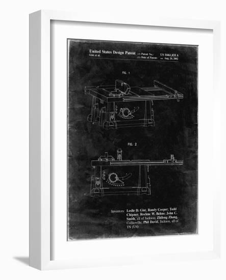 PP999-Black Grunge Porter Cable Table Saw Patent Poster-Cole Borders-Framed Giclee Print