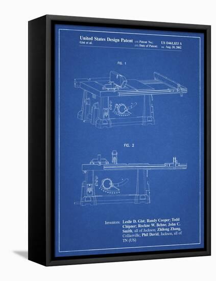 PP999-Blueprint Porter Cable Table Saw Patent Poster-Cole Borders-Framed Stretched Canvas